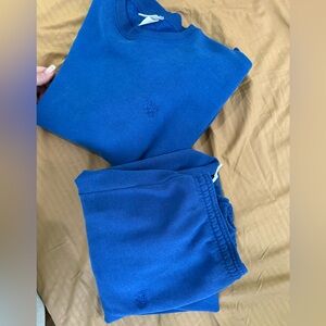 Vintage USA Olympics Sweatshirt and Sweatpants Set Both Size L USA Blue Knit 90s